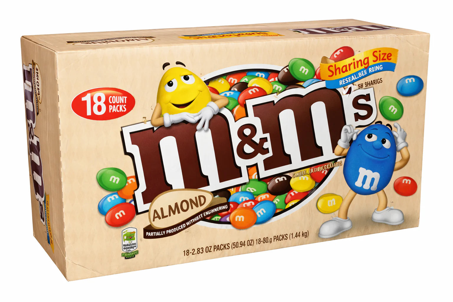 M&M's Almond King Size 2.83 oz (18 Packs Per Box)